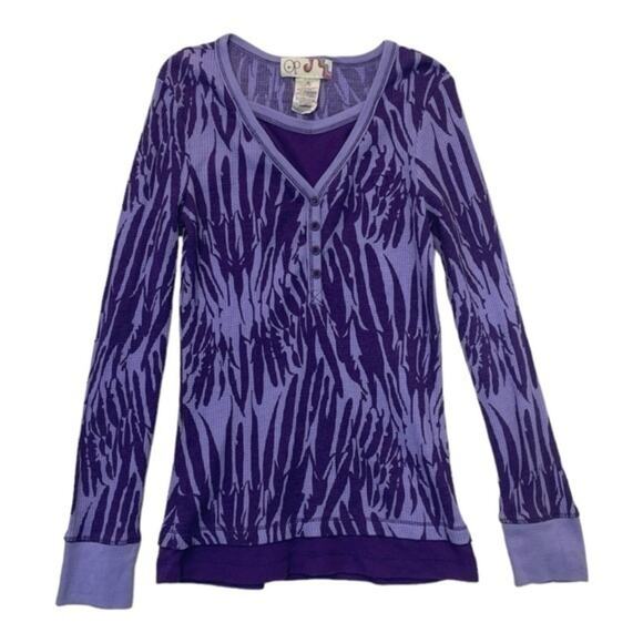 OP Thermal Henley Top Size 7-8 purple design long sleeve layered tee - Picture 1 of 5
